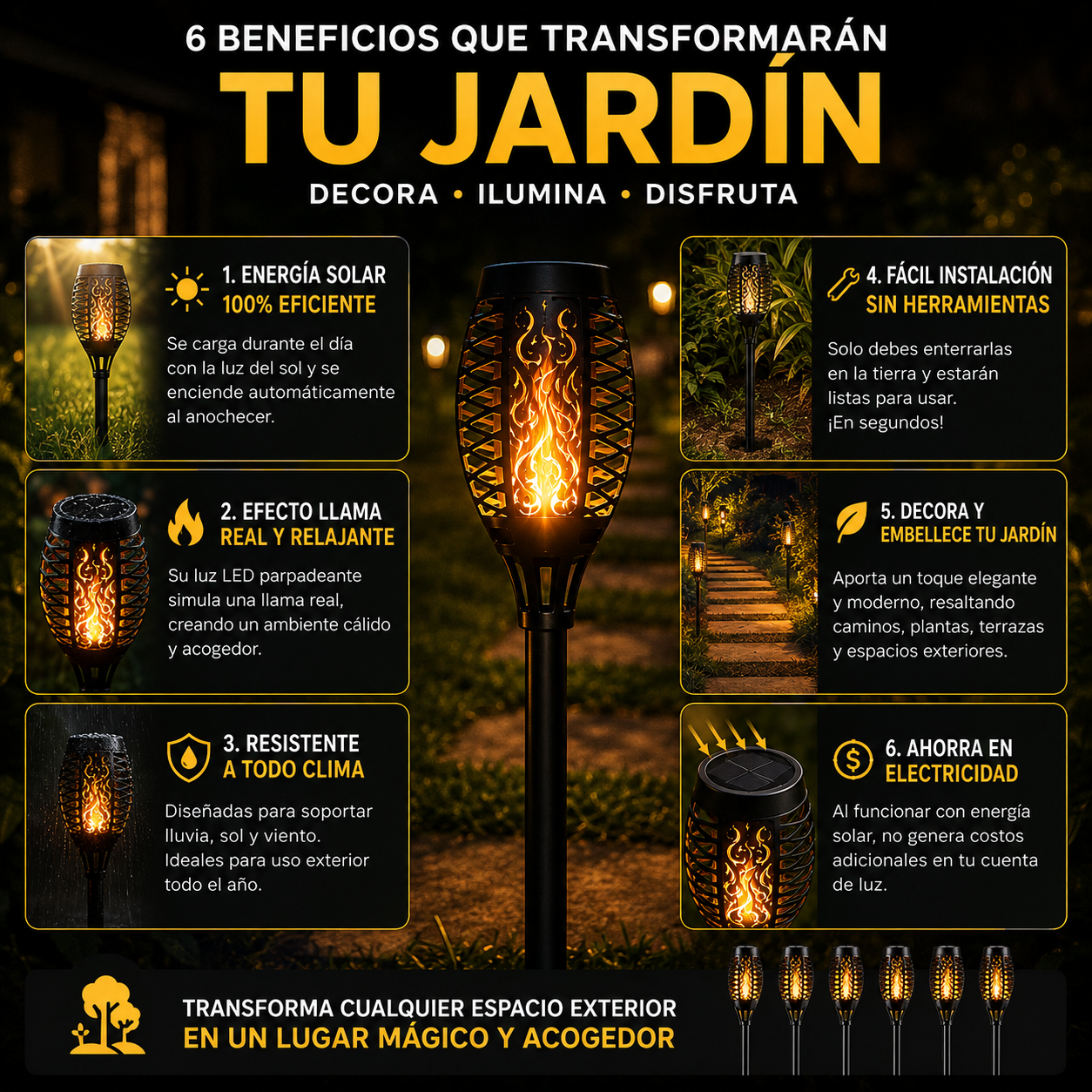 FLARELUX™ | TRANSFORMA TU JARDÍN CON UNA LUZ CÁLIDA Y ACOGEDORA
