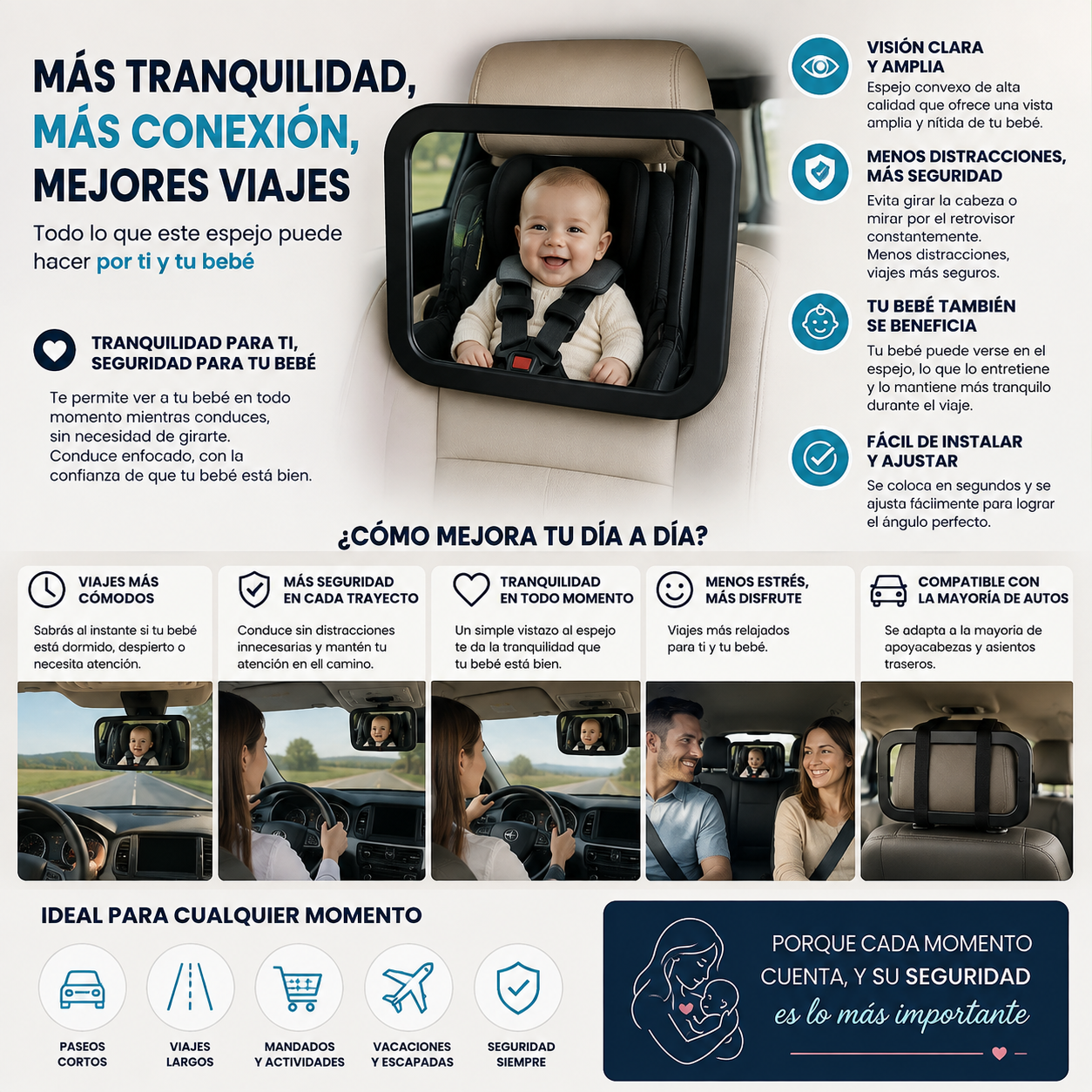 BABYVIEW™ | MANTÉN A TU BEBÉ SIEMPRE A LA VISTA Y CONDUCE CON MAYOR TRANQUILIDAD