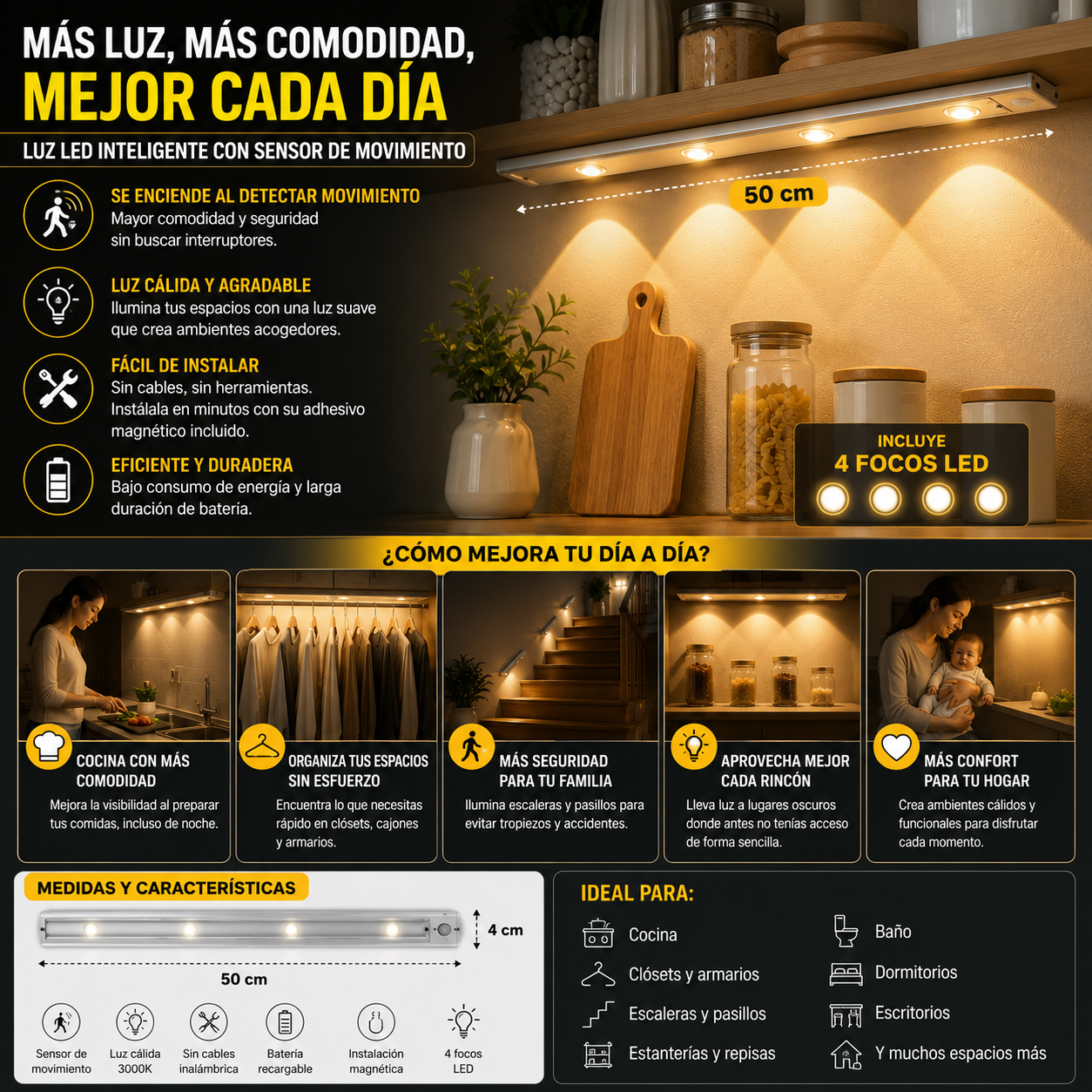 LUMISENSE PRO™ | ILUMINA AUTOMÁTICAMENTE CADA RINCÓN DE TU HOGAR