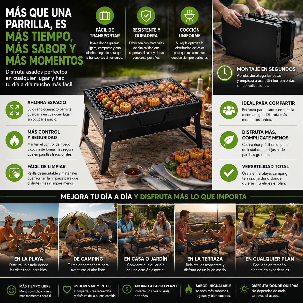 GRILLFLEX™ | LA PARRILLA PORTÁTIL QUE LLEVA EL ASADO A DONDE QUIERAS