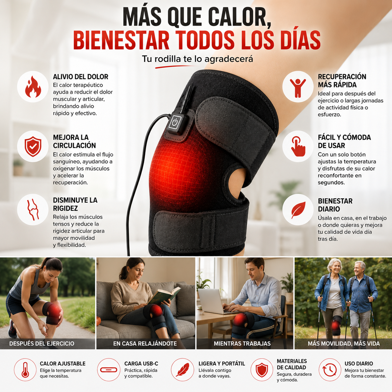 THERMAKNEE™| ALIVIA LAS MOLESTIAS, RECUPERA TU MOVILIDAD Y DISFRUTA CADA DÍA CON EL PODER DEL CALOR TERAPÉUTICO.