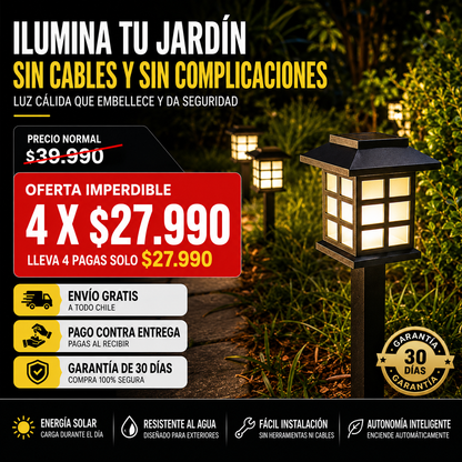 SOLARLIGHT™ | ILUMINA TU JARDÍN SIN CABLES NI COMPLICACIONES