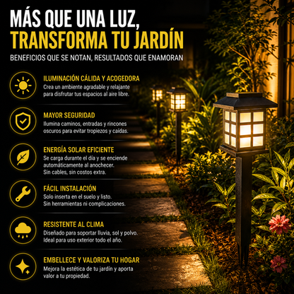SOLARLIGHT™ | ILUMINA TU JARDÍN SIN CABLES NI COMPLICACIONES