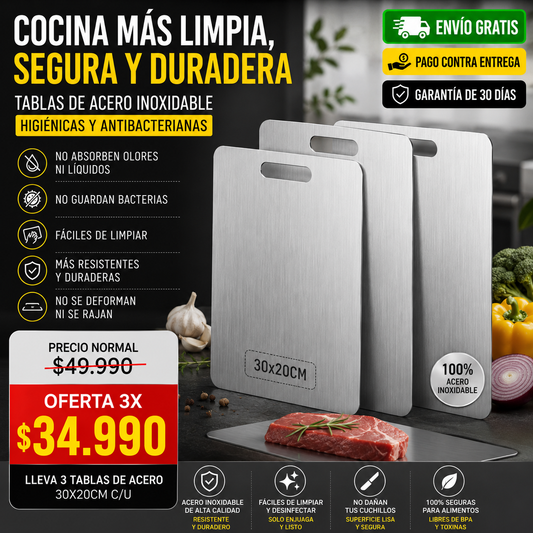 CORTEX™ STEEL | DEJA ATRAS LAS TABLAS QUE ACUMULAN RESIDUOS Y OLORES