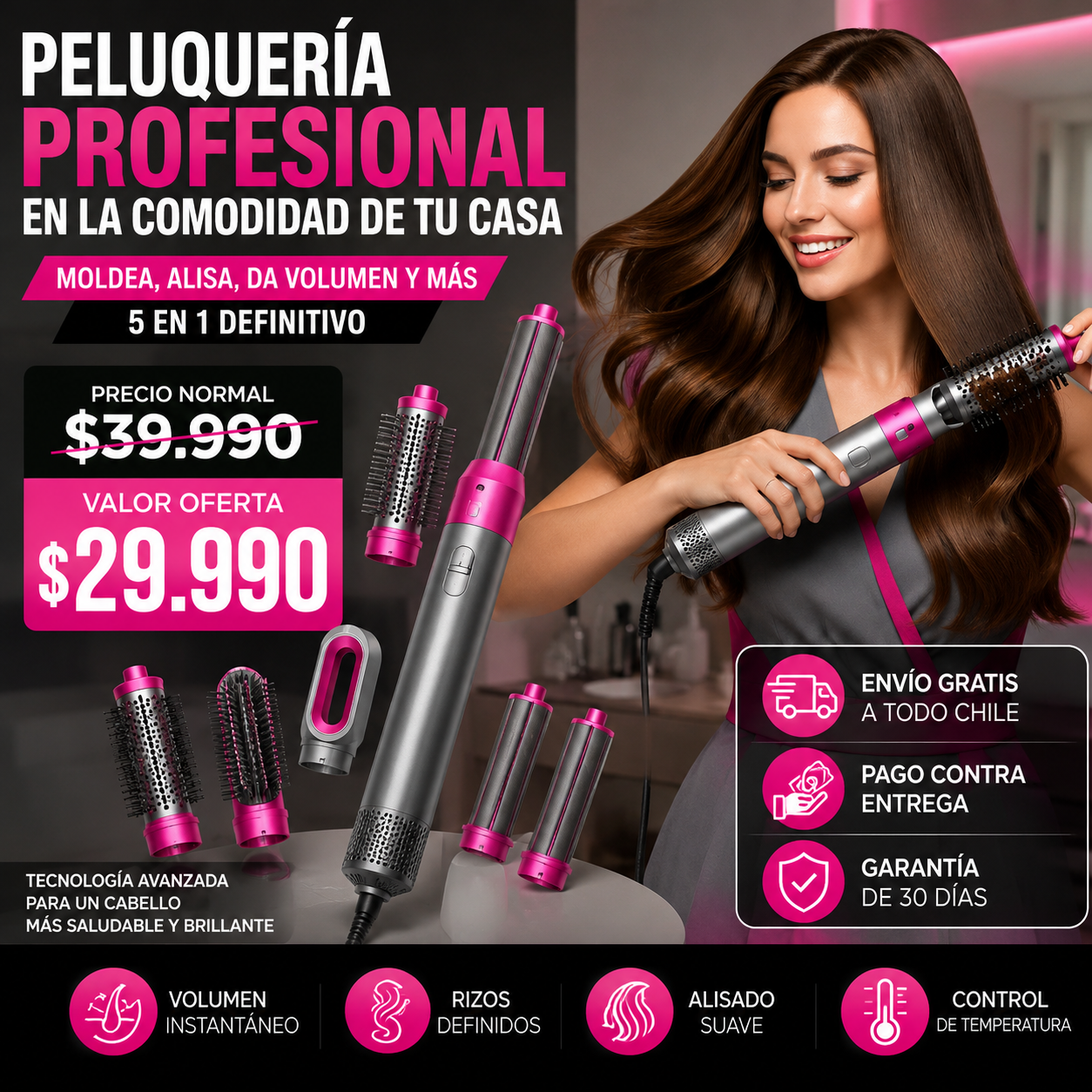 STYLEAIR™| SECA, ALISA, DA VOLUMEN Y CREA RIZOS EN UN SOLO PASO.