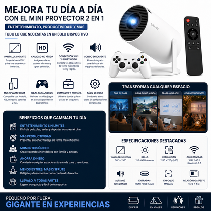 DUALVISION™|  TRANSFORMA CUALQUIER PARED EN UNA PANTALLA GIGANTE