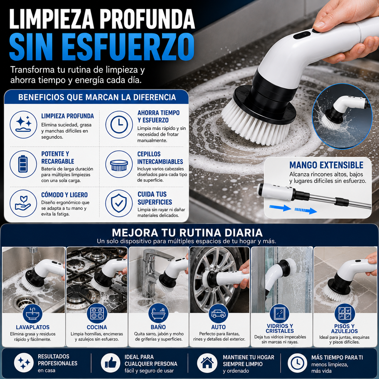 CLEANFORCE™ | LIMPIEZA PROFUNDA, SIN ESFUERZO.