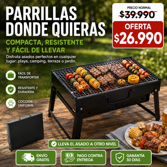 GRILLFLEX™ | LA PARRILLA PORTÁTIL QUE LLEVA EL ASADO A DONDE QUIERAS