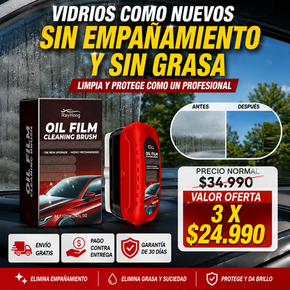 CLEARVISION BRUSH™ | ELIMINA EL EMPAÑAMIENTO, LA GRASA Y LAS MANCHAS PARA RECUPERAR UNA VISIBILIDAD CLARA Y CONDUCIR CON MAYOR SEGURIDAD.