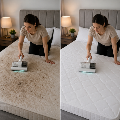 ÁCAROVAC™  ELIMINA ÁCAROS, POLVO Y ALÉRGENOS PARA DISFRUTAR DE UN HOGAR MÁS LIMPIO.
