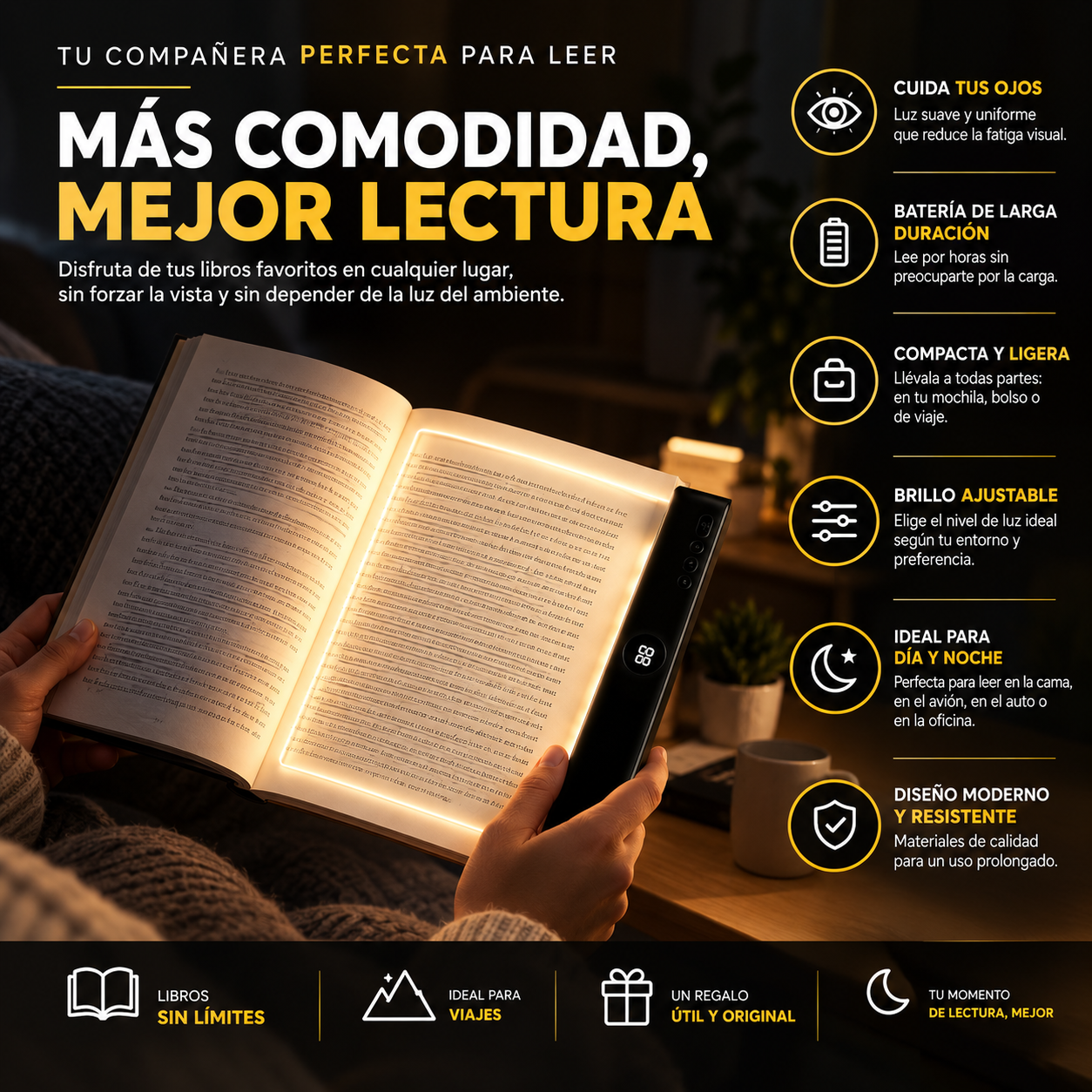 LUMIREAD™ | LEE DE NOCHE SIN MOLESTAR A NADIE.