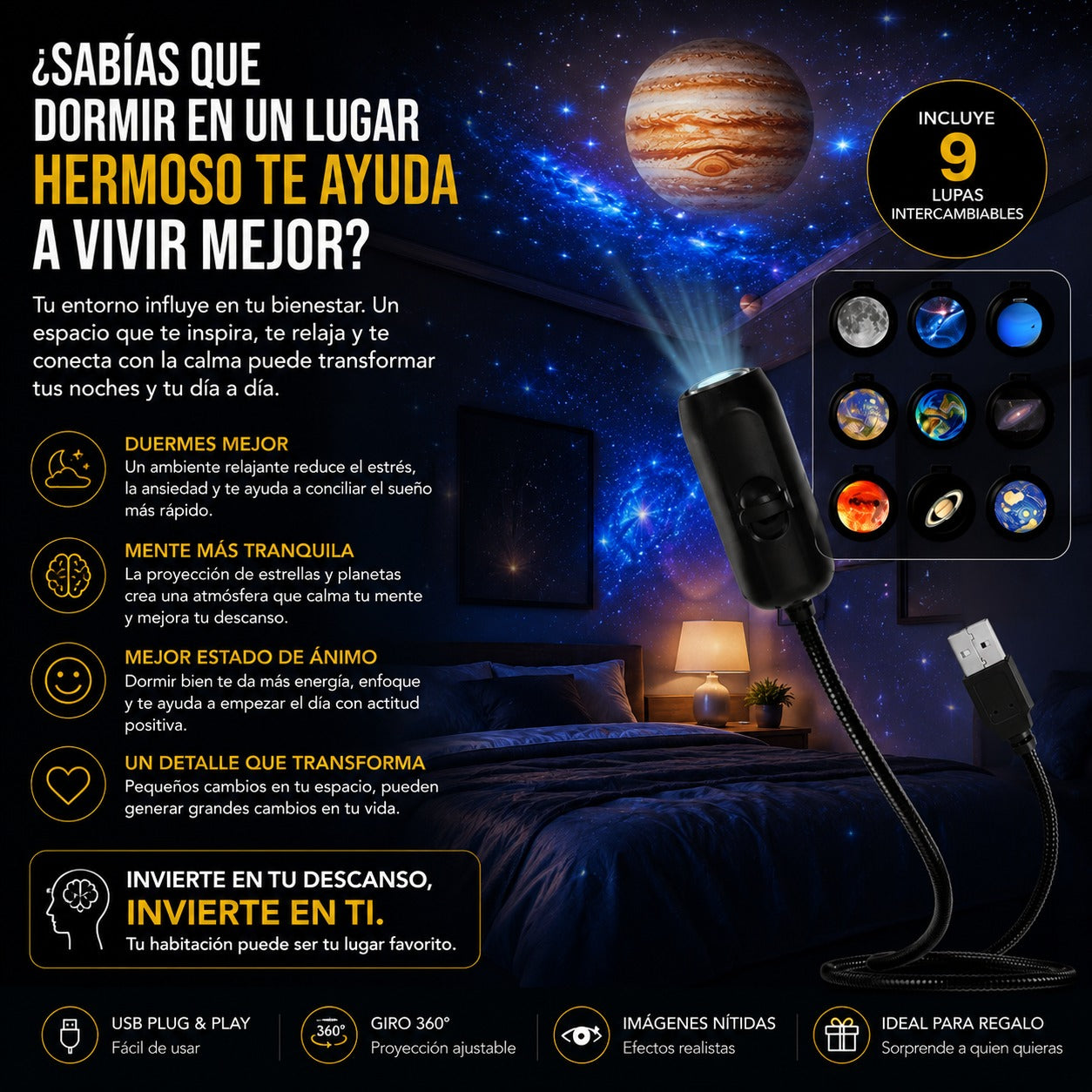 COSMOVISION™| TRANSFORMA CUALQUIER HABITACIÓN EN UN ESPECTÁCULO GALÁCTICO