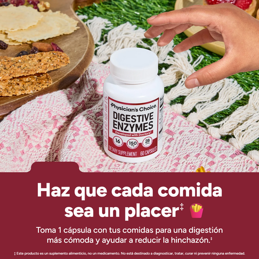 DIGESTIVE ENZYMES 60 CAP | OLVIDATE DE LA HINCHAZON DESPUES DE CADA COMIDA